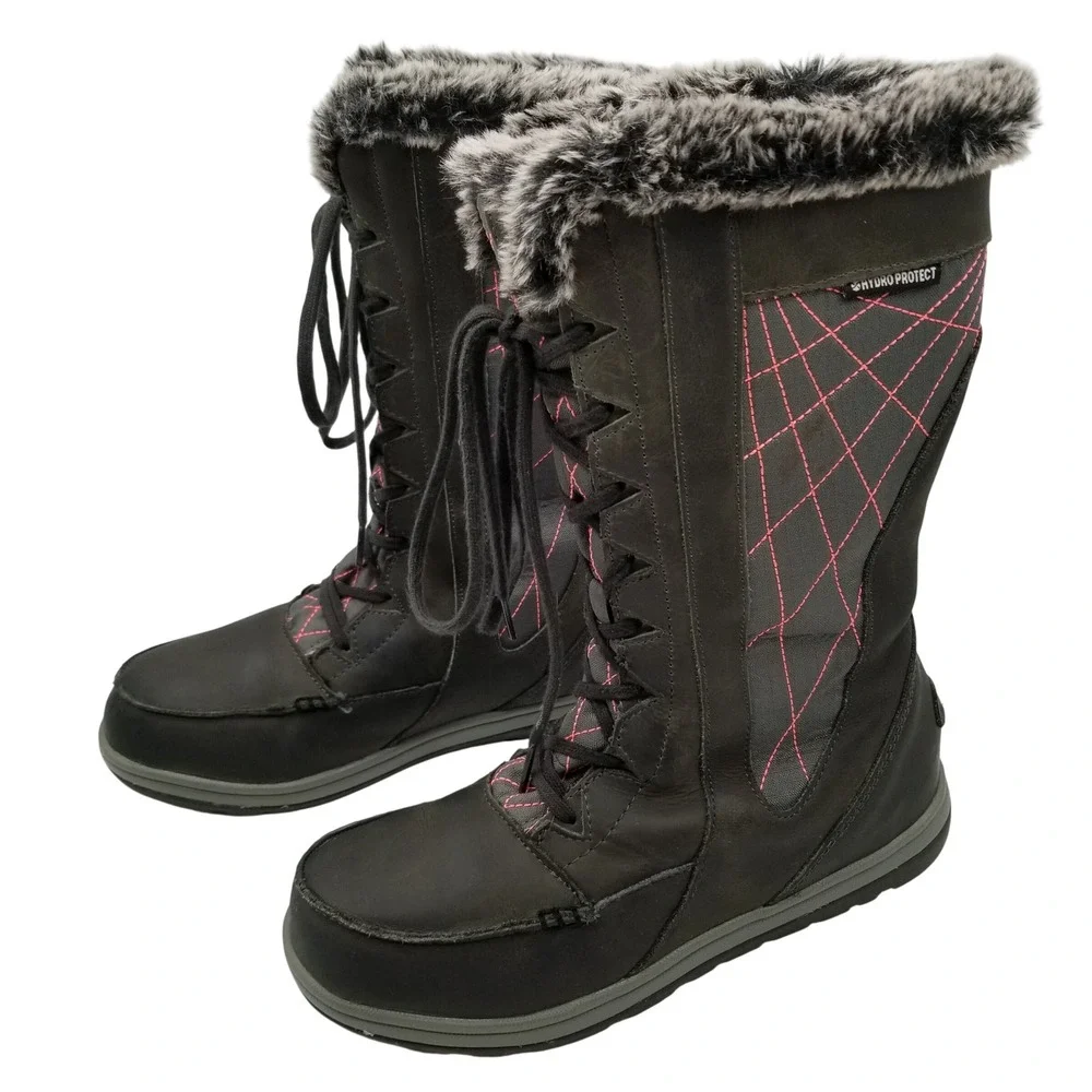 Köppen Winter Boots Women Size‎ 8 Black Pink Hydro Protect PrimaLoft Insulated